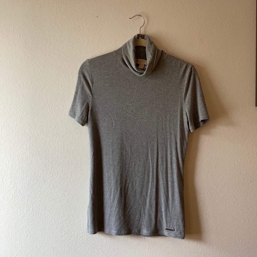 Michael Kors Grey Short Sleeve Turtle Neck